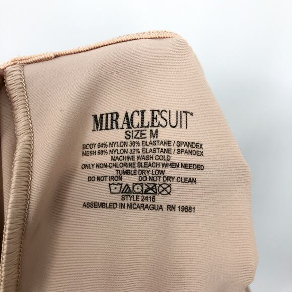 MIRACLE SUIT Instant Tummy Tuck High-Waist Boyshort Medium Warm Beige NWT - Picture 8 of 10